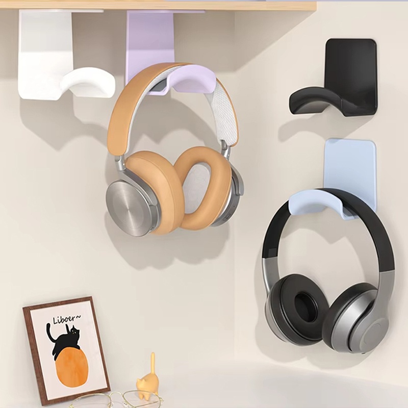 2Pcs Universal Plastic Wall Mo - Headphone Stand Desk ulasan dan harga