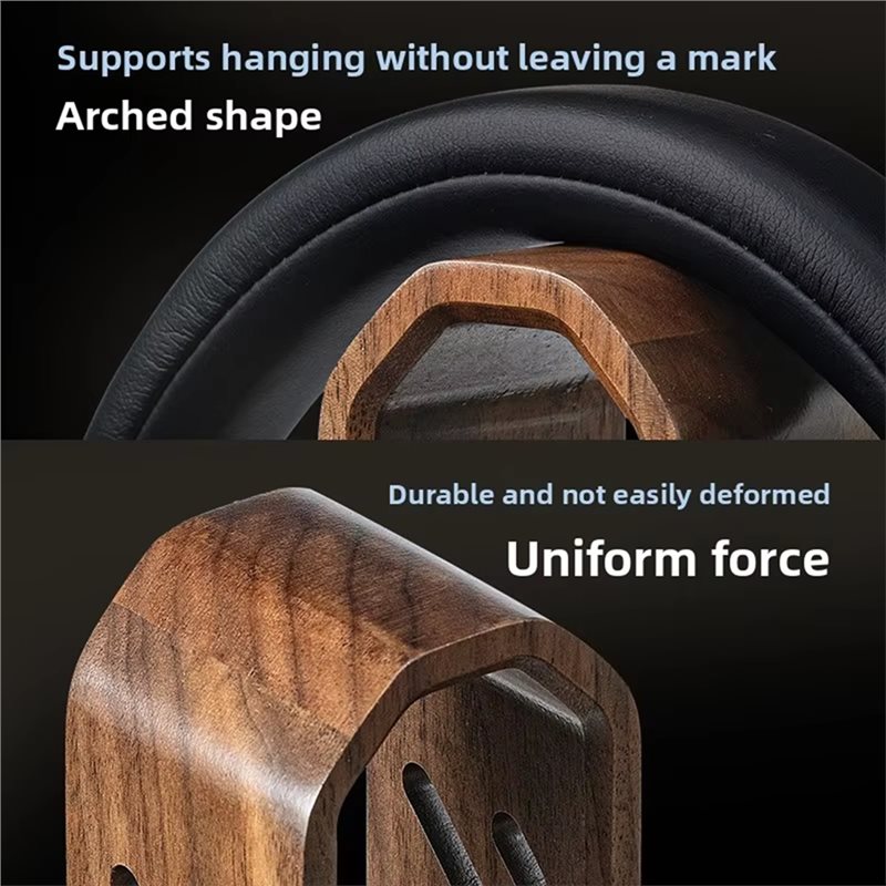 FFYY-Rotating Walnut Wooden He - Headphone Stand Desk ulasan dan harga