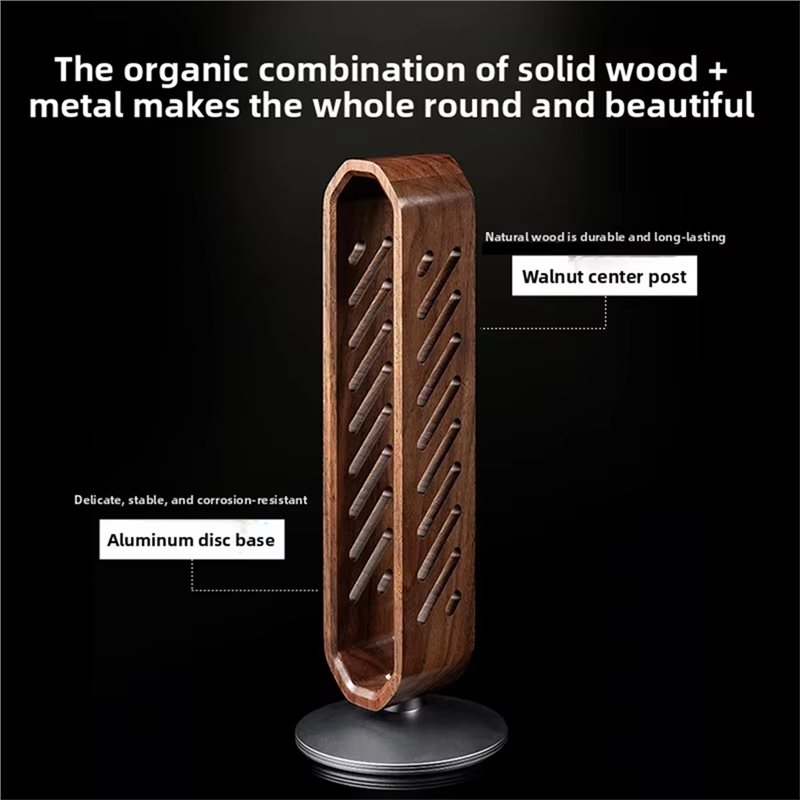 FFYY-Rotating Walnut Wooden He - Headphone Stand Desk ulasan dan harga